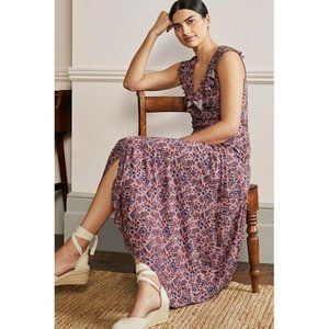 BODEN Saskia Wrap Jersey Maxi Dress 6 NWT Formica Pink Floral Ruffle